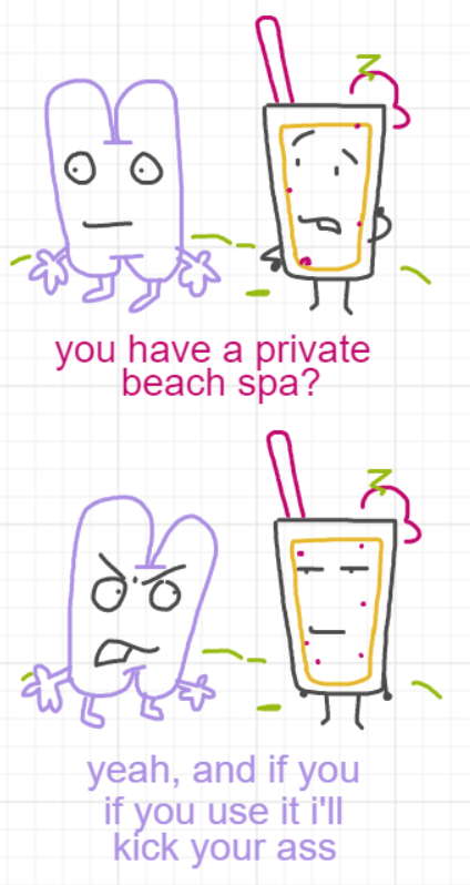 A panel from Ready Oar Knot, episode three of the Board Boards object show by Furretwalk/WalkingFurret.